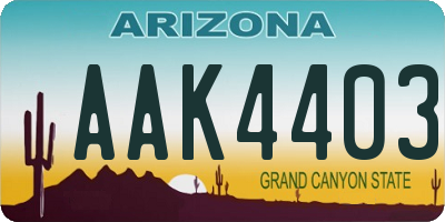 AZ license plate AAK4403