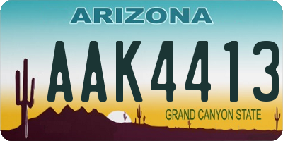 AZ license plate AAK4413