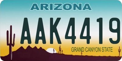 AZ license plate AAK4419
