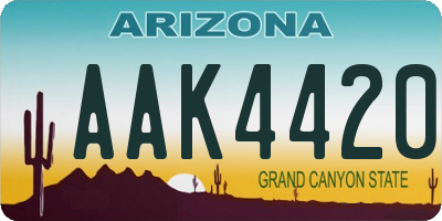 AZ license plate AAK4420