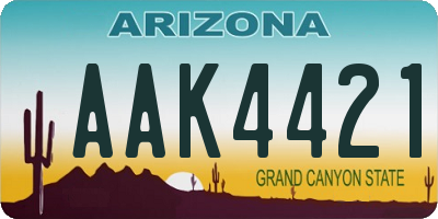 AZ license plate AAK4421