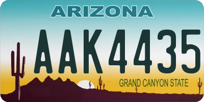 AZ license plate AAK4435