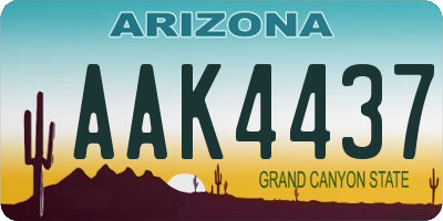 AZ license plate AAK4437