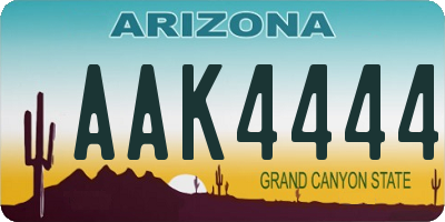 AZ license plate AAK4444