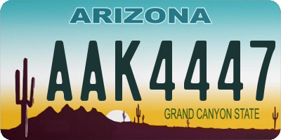 AZ license plate AAK4447