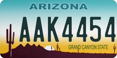AZ license plate AAK4454