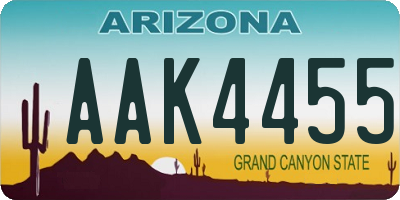 AZ license plate AAK4455