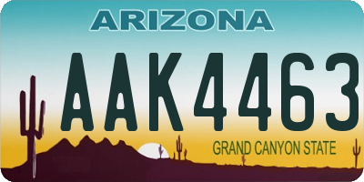 AZ license plate AAK4463