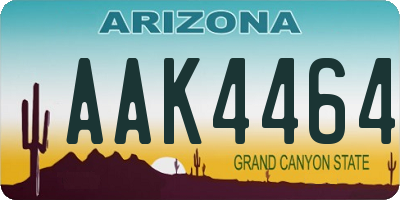 AZ license plate AAK4464