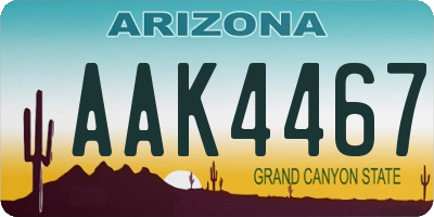 AZ license plate AAK4467