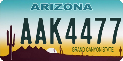 AZ license plate AAK4477