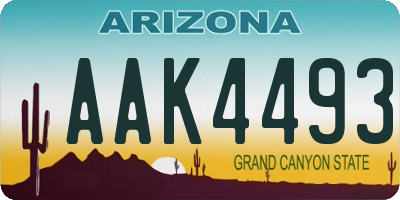 AZ license plate AAK4493