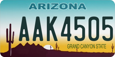 AZ license plate AAK4505