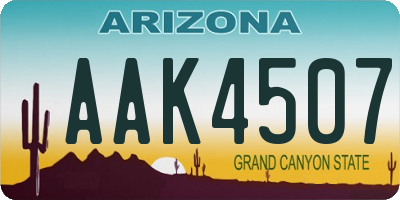 AZ license plate AAK4507