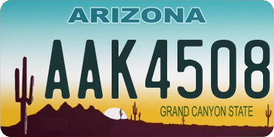 AZ license plate AAK4508