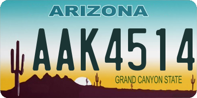 AZ license plate AAK4514