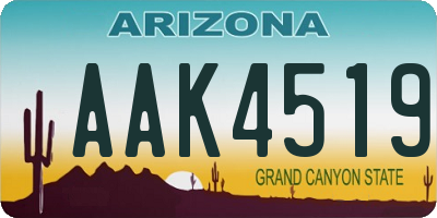 AZ license plate AAK4519