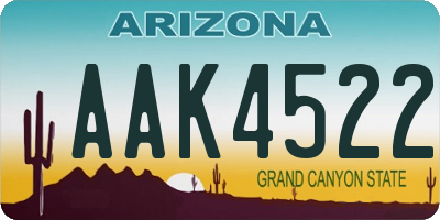 AZ license plate AAK4522