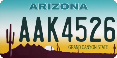 AZ license plate AAK4526