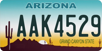 AZ license plate AAK4529