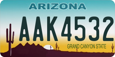 AZ license plate AAK4532