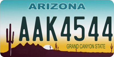 AZ license plate AAK4544