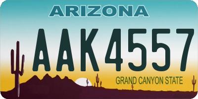 AZ license plate AAK4557