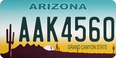 AZ license plate AAK4560