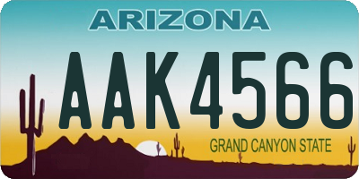 AZ license plate AAK4566