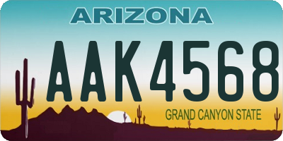 AZ license plate AAK4568