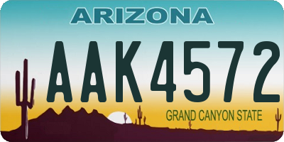 AZ license plate AAK4572