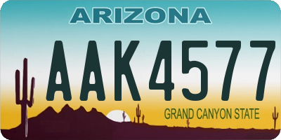 AZ license plate AAK4577
