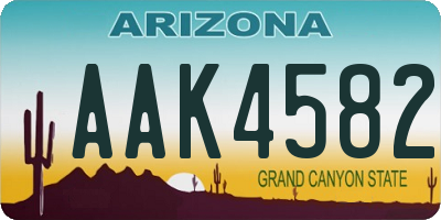 AZ license plate AAK4582