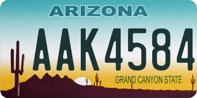 AZ license plate AAK4584
