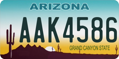 AZ license plate AAK4586