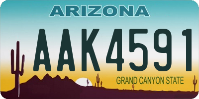 AZ license plate AAK4591