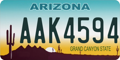 AZ license plate AAK4594