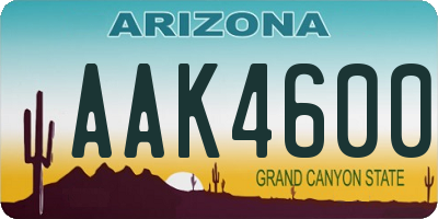AZ license plate AAK4600