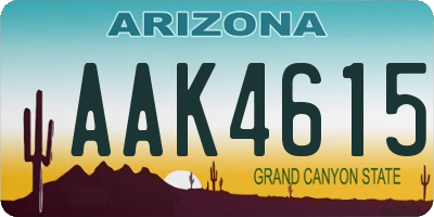 AZ license plate AAK4615