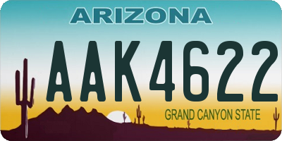 AZ license plate AAK4622