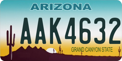 AZ license plate AAK4632