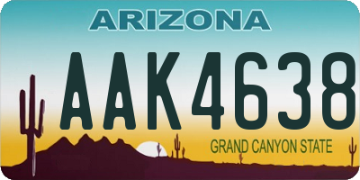 AZ license plate AAK4638