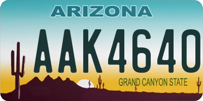 AZ license plate AAK4640