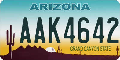 AZ license plate AAK4642