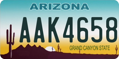 AZ license plate AAK4658