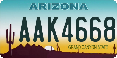 AZ license plate AAK4668