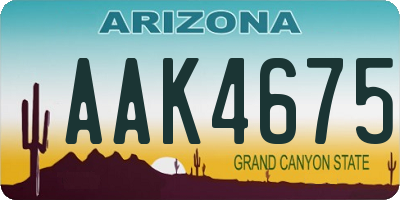 AZ license plate AAK4675