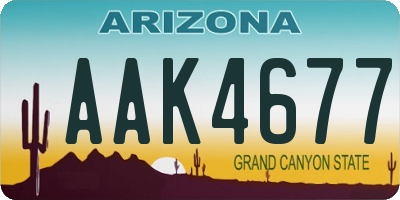 AZ license plate AAK4677