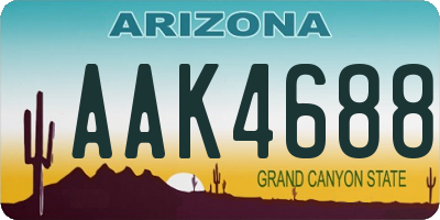 AZ license plate AAK4688