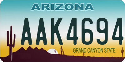 AZ license plate AAK4694